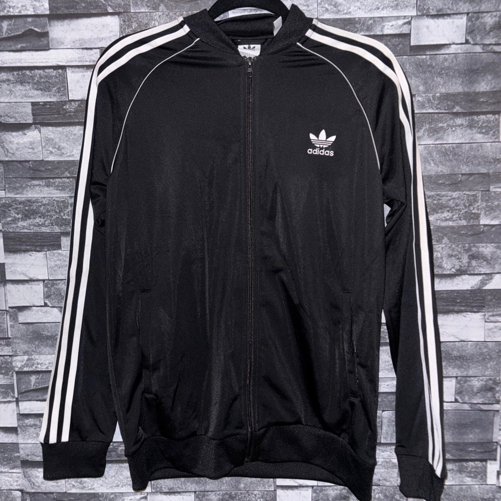 Adidas Black Zip-Up Jacket Kids size XL (15y-16y) - Picture 1 of 3